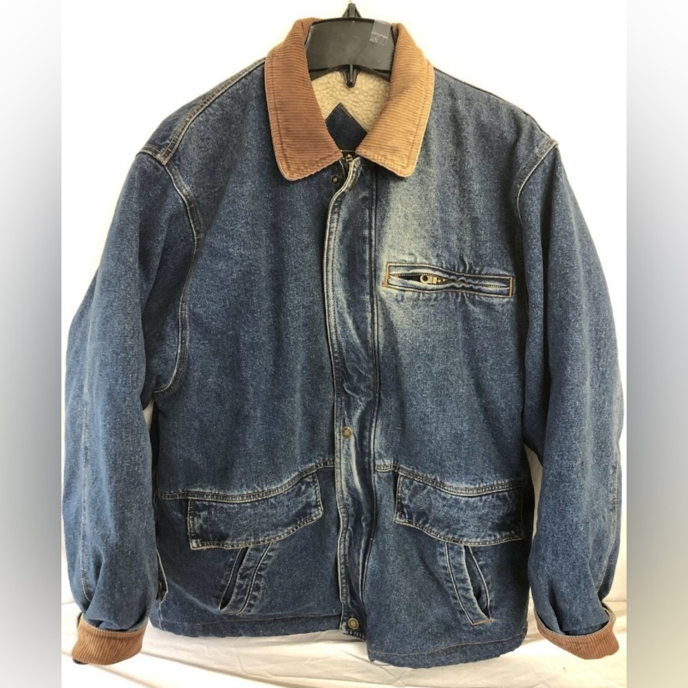 Denim Jacket with Brown Collar